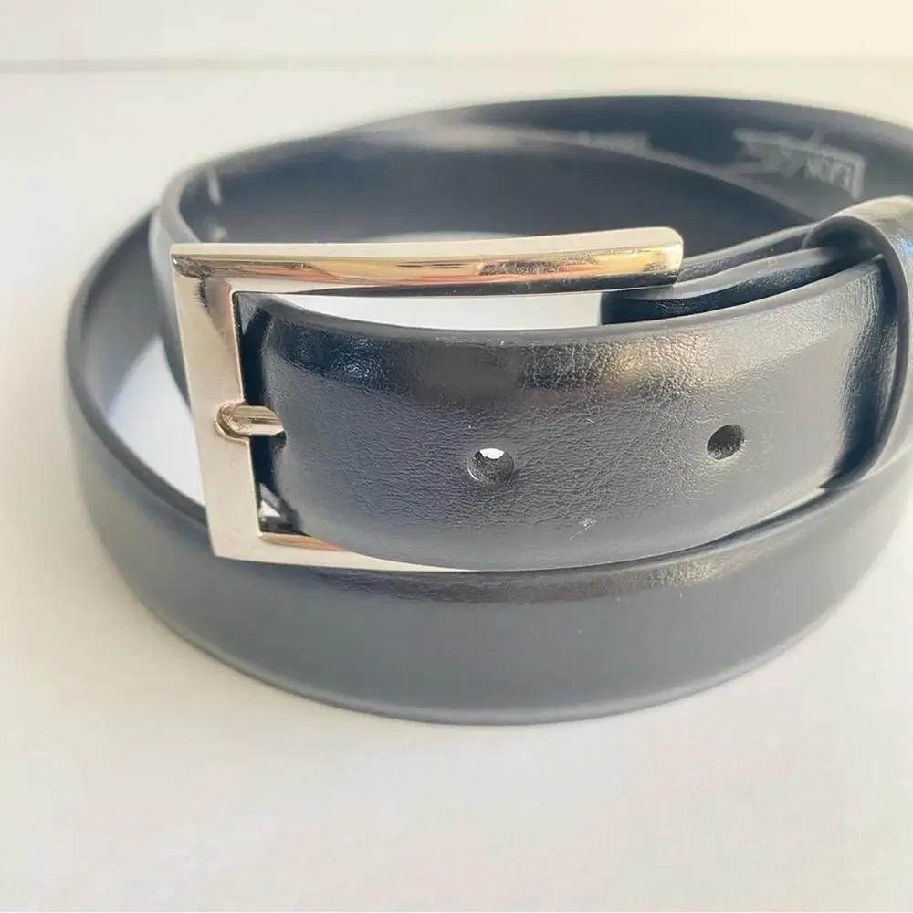 Vintage LeJon Black Leather Dress Belt Smooth‎ Business Casual Unisex Men’s 40